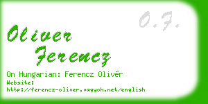 oliver ferencz business card